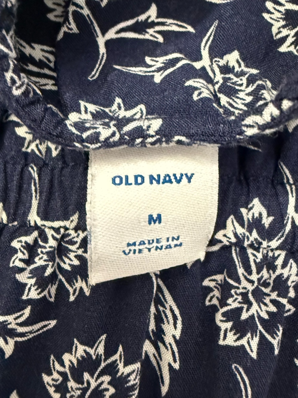 Old Navy Navy and White Floral Midi Dress Sleeveless size medium - Picture 6 of 9